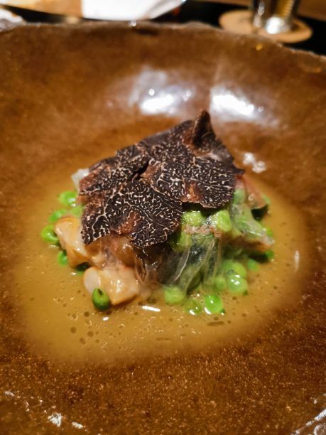 Guisantes del Maresme, Papada Cerdo Ibérico y Trufa guisantes papada trufa la barra