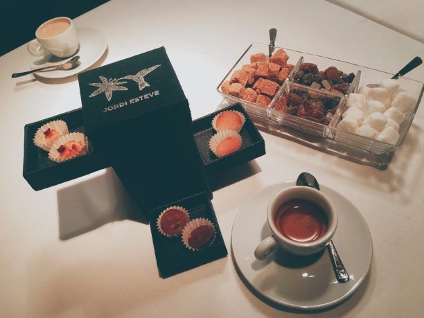 Café y Petit Fours menu alcachofas restaurante nectari